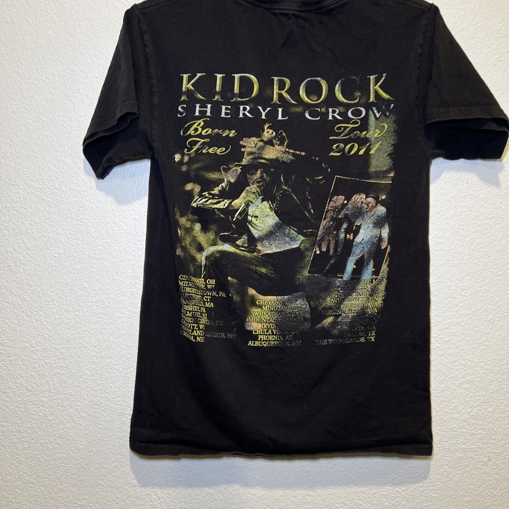 Kid Rock Sheryl Crow TShirt Born Free 2011 Tour Black Small - Picture 5 of 6